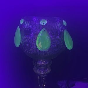 3 Vintage Uranium Chandelier Glass Crystals